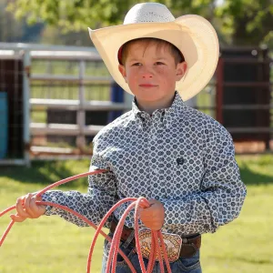 Cinch Boys Cream Medallion Print Shirt