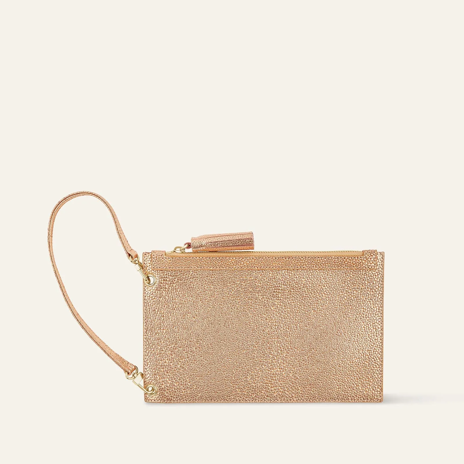 Clover Pouch | Blush Rose with Gold hardware