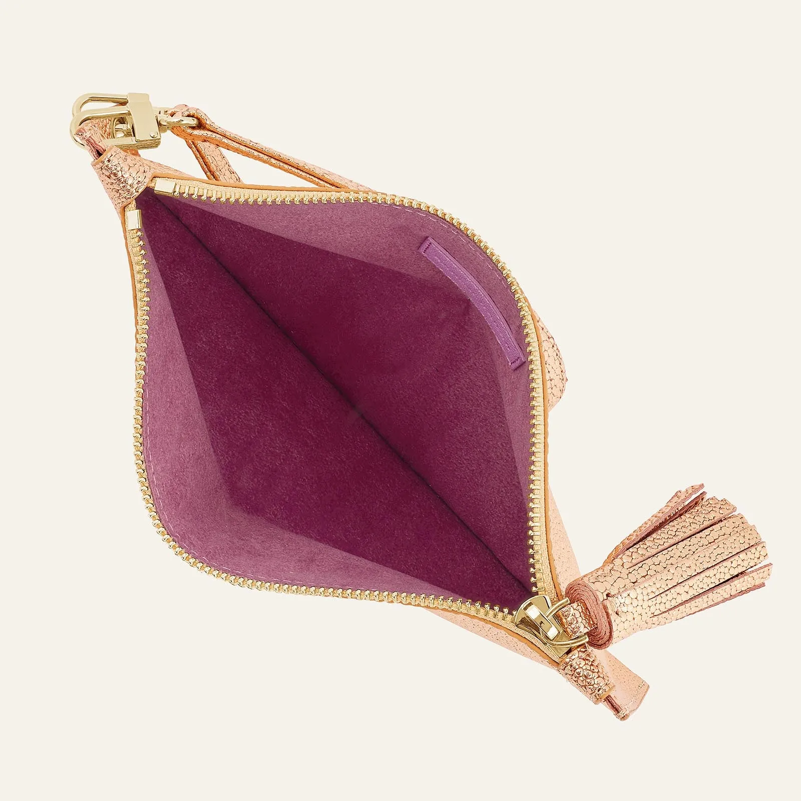 Clover Pouch | Blush Rose with Gold hardware
