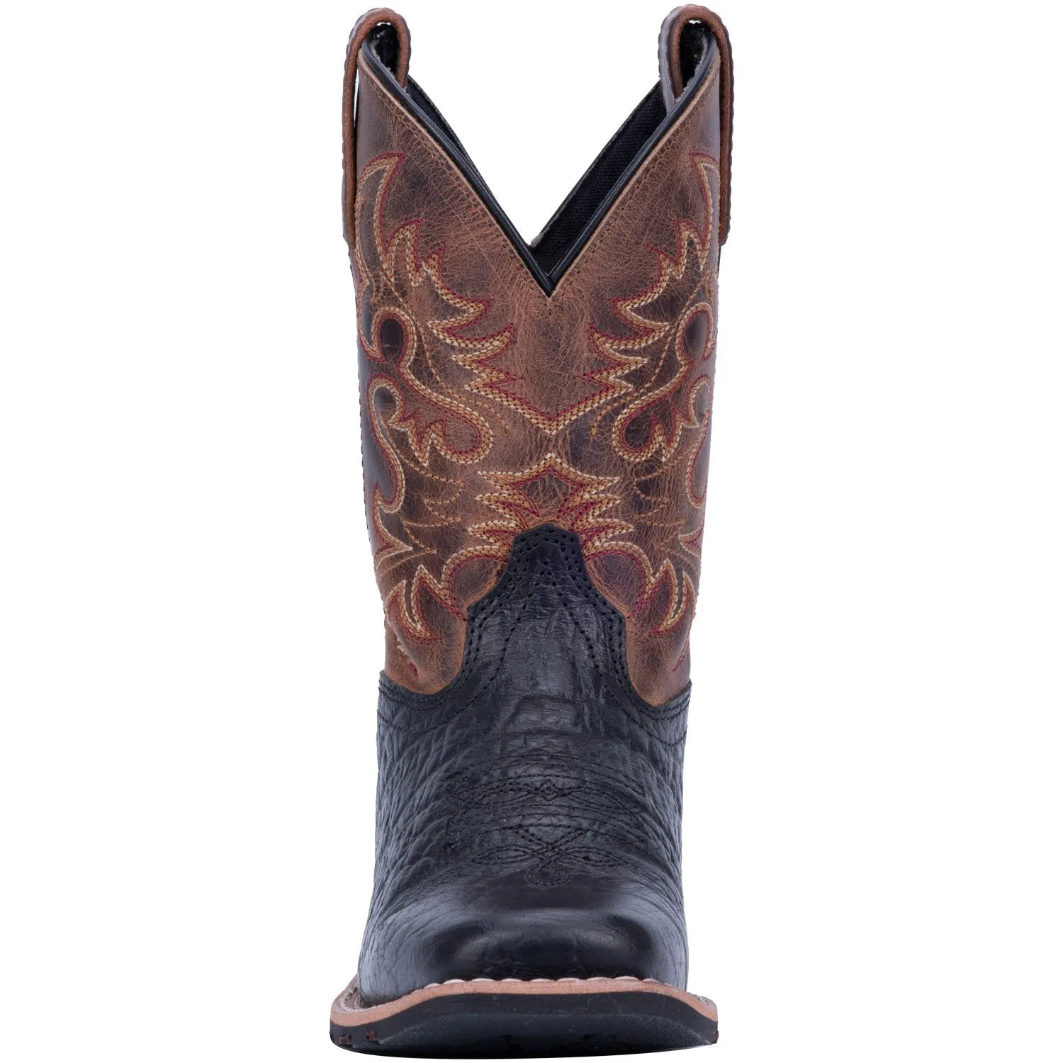 Dan Post Kid's Black and Brown Little River Square Toe Boot