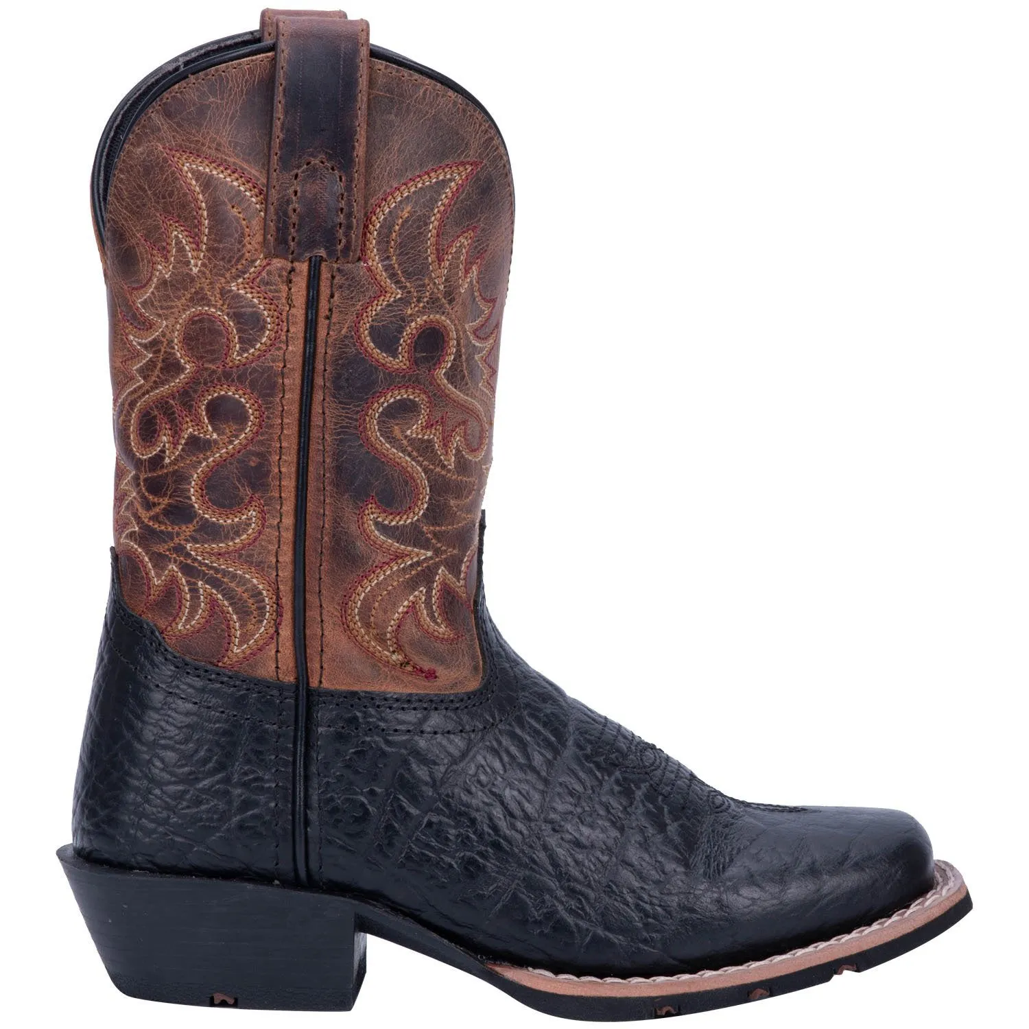 Dan Post Kid's Black and Brown Little River Square Toe Boot