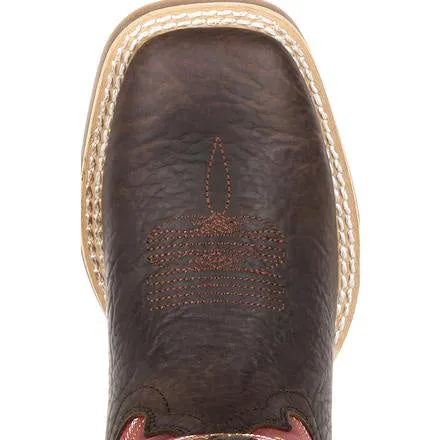 Durango Little Kid's Chestnut and Red Square Toe Boot