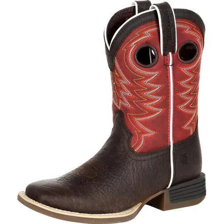 Durango Little Kid's Chestnut and Red Square Toe Boot