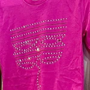 Kid's Hot Pink Bling Boot Stitch Tee