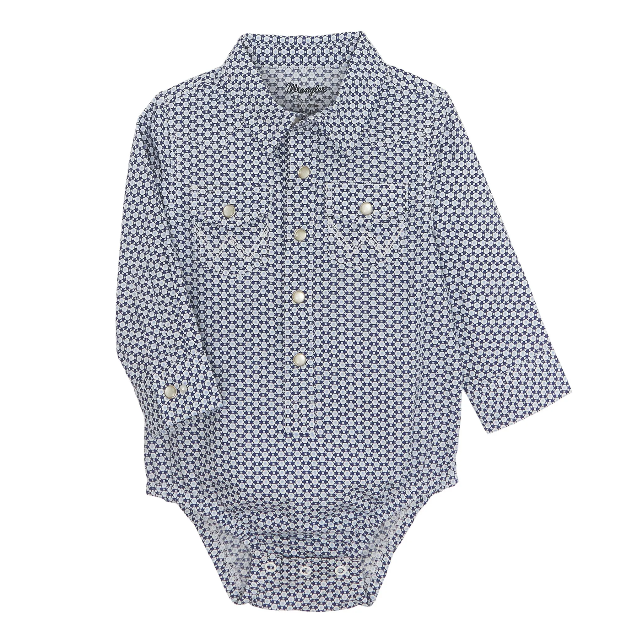 Wrangler Infant Boy's Pearl Snap Onesie